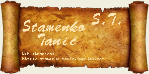 Stamenko Tanić vizit kartica